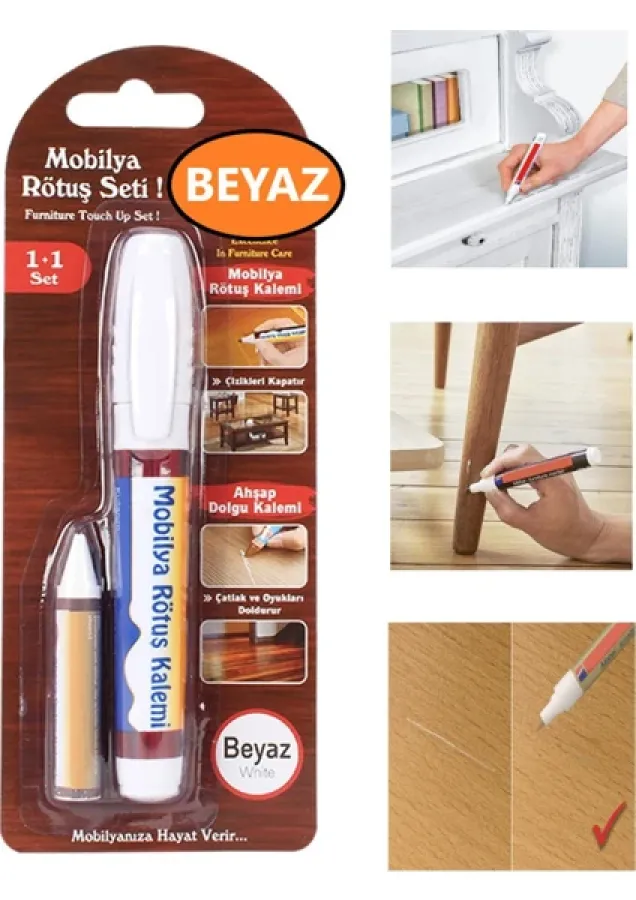 MOBİLYA RÖTUŞ KALEMİ (MEŞE-CEVİZ-KREM-BEYAZ)
