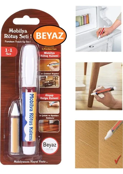 MOBİLYA RÖTUŞ KALEMİ (MEŞE-CEVİZ-KREM-BEYAZ)